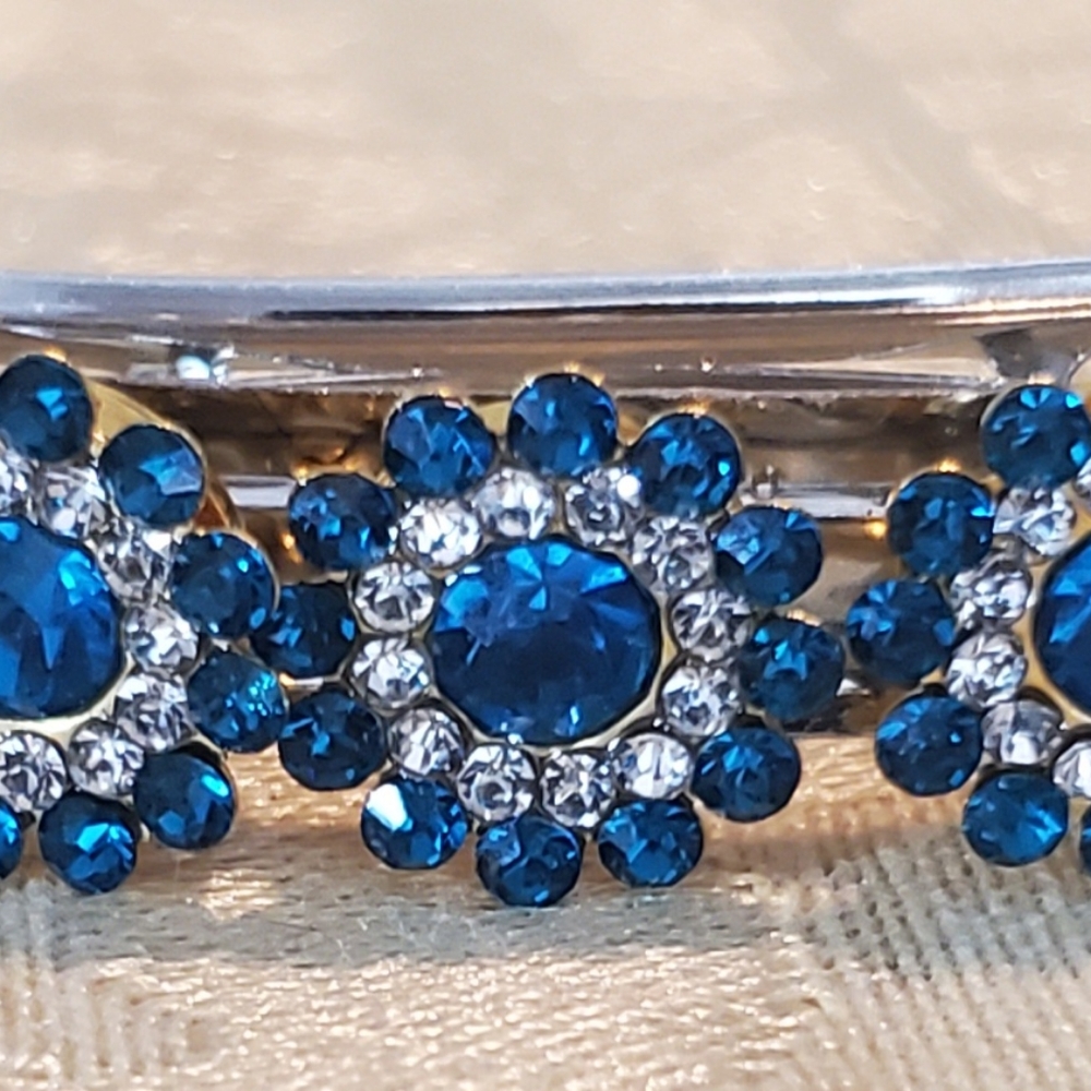 Blue Rhinestone Barrett - Picture 2 of 4